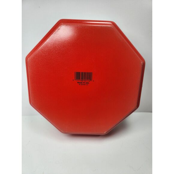 Vintage Ullman Co. “Seasons Greetings” Octagon Holiday Plastic Tin Holly - Picture 4 of 5